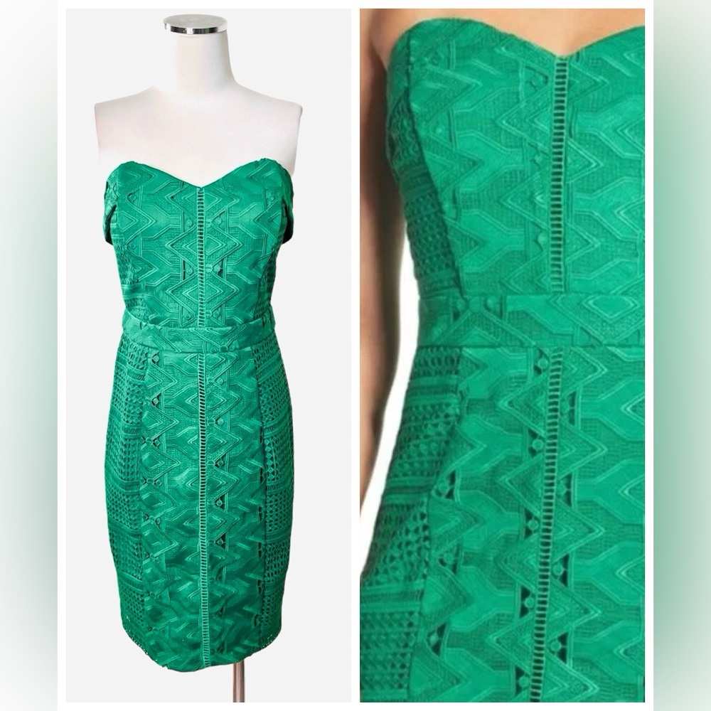 Adelyn Rae Green Strapless Dress